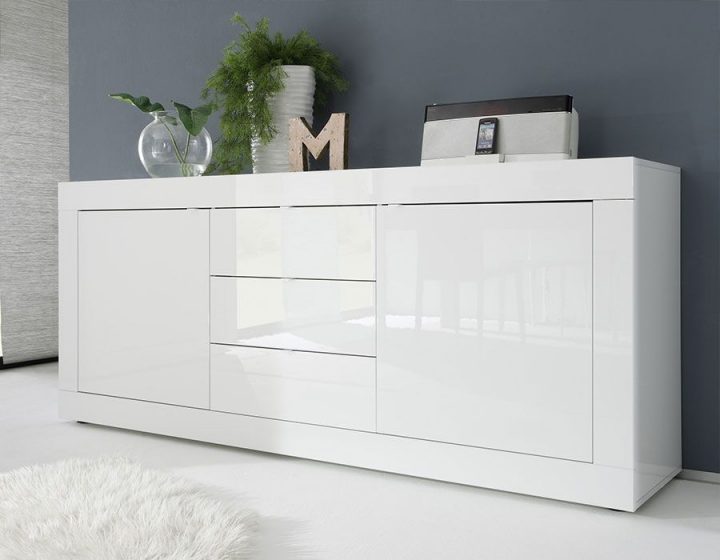 Buffet Bahut Blanc Laqué Design Kim | Buffet Conforama destiné Buffet Blanc Laque Conforama Buffet Bahut Blanc Laqué Design Kim | Buffet Conforama destiné Buffet Blanc Laque Conforama