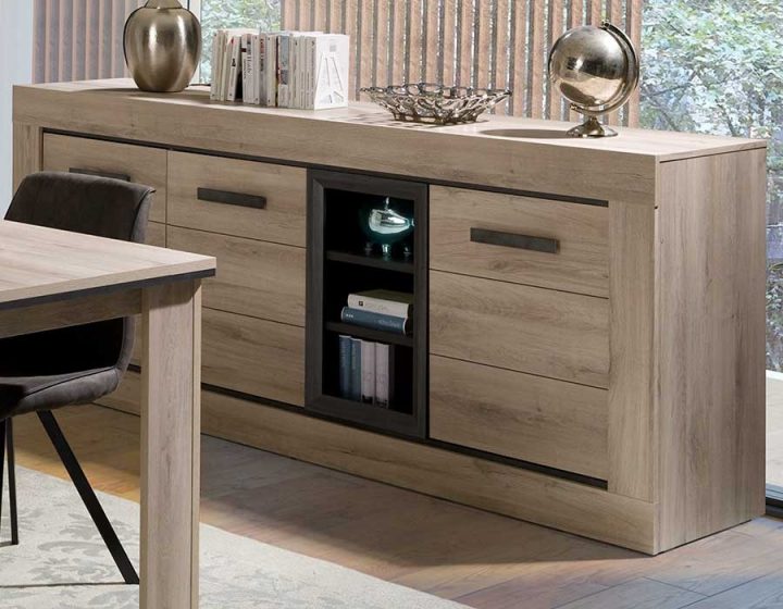 Buffet-Contemporain-Chene-Clair_Zd1 pour Meuble Industriel Occasion Pas Cher