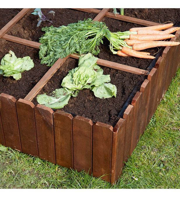 Carré Potager En Bois Butternut Cémonjardin Marron | Bhv avec Carré Potager En Noisetier Tressé