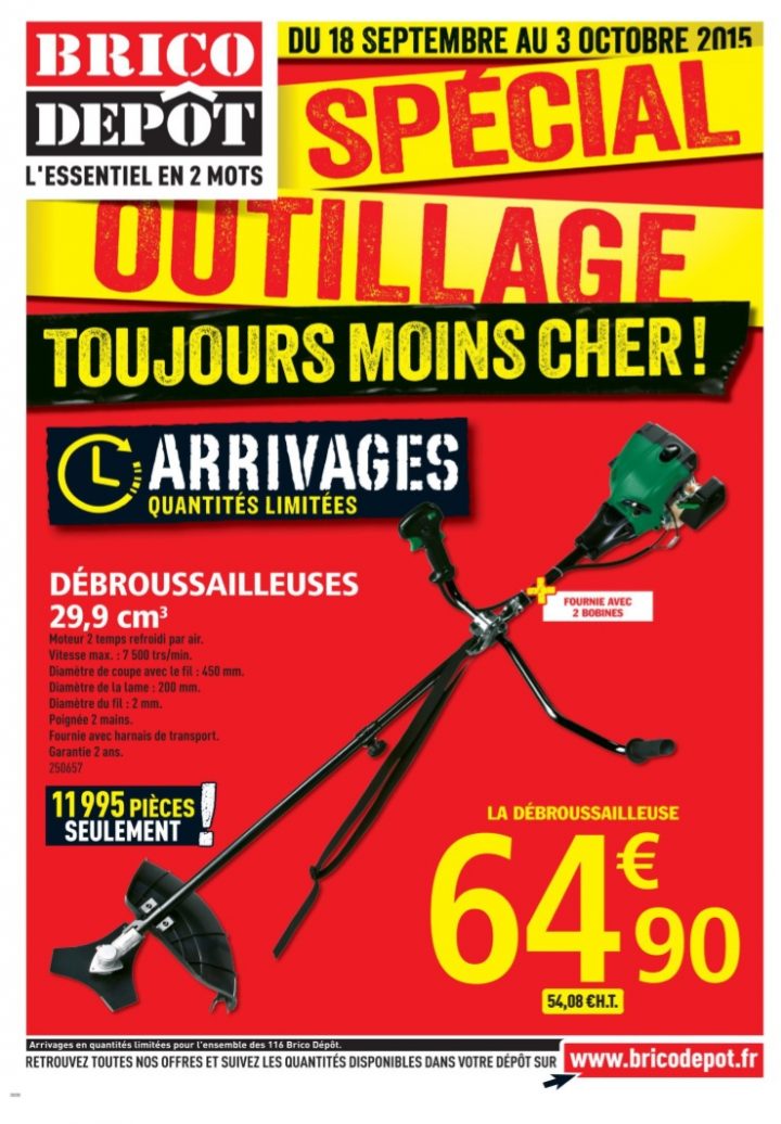 Catalogue Brico Depot 18 Septembrie – 3 Octobre 2015 encequiconcerne Tronconneuse Brico Depot