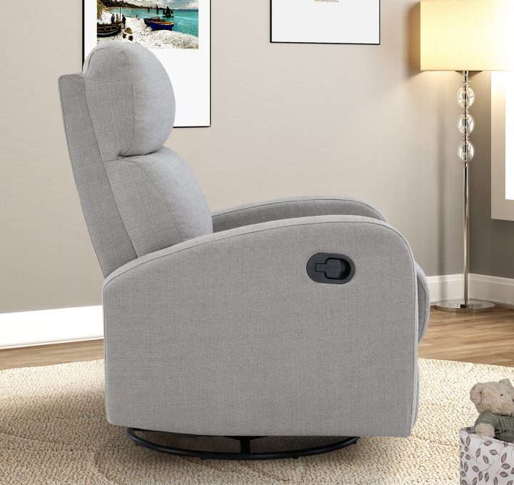 Chaise Berçante Pivotante Inclinable Chelsea- Tissue Gris encequiconcerne Chaise Bercante Sur Bille