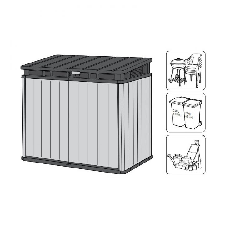 Coffre De Jardin En Résine Brossée Brossium 1150L – Keter serapportantà Coffre De Jardin Keter 2100L Castorama