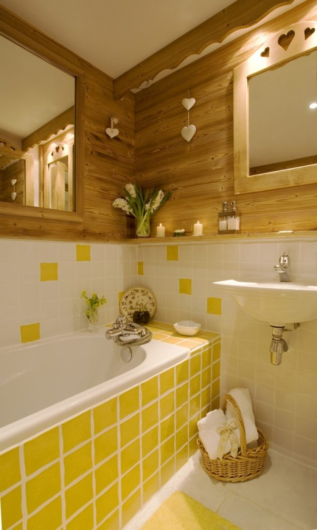 Déco Salle De Bain – 25 Idées En Couleur Jaune Confort Complet encequiconcerne Lambris Mdf Salle De Bain