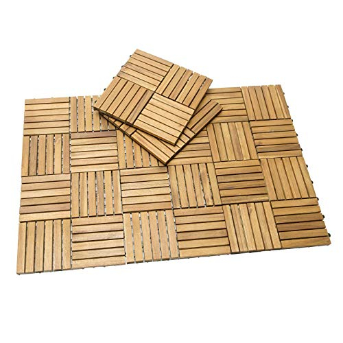 Deuba – Dalles De Jardin En Bois D'Acacia Huilé 30 X 30 Cm concernant Dalle Clipsable Bois Acacia