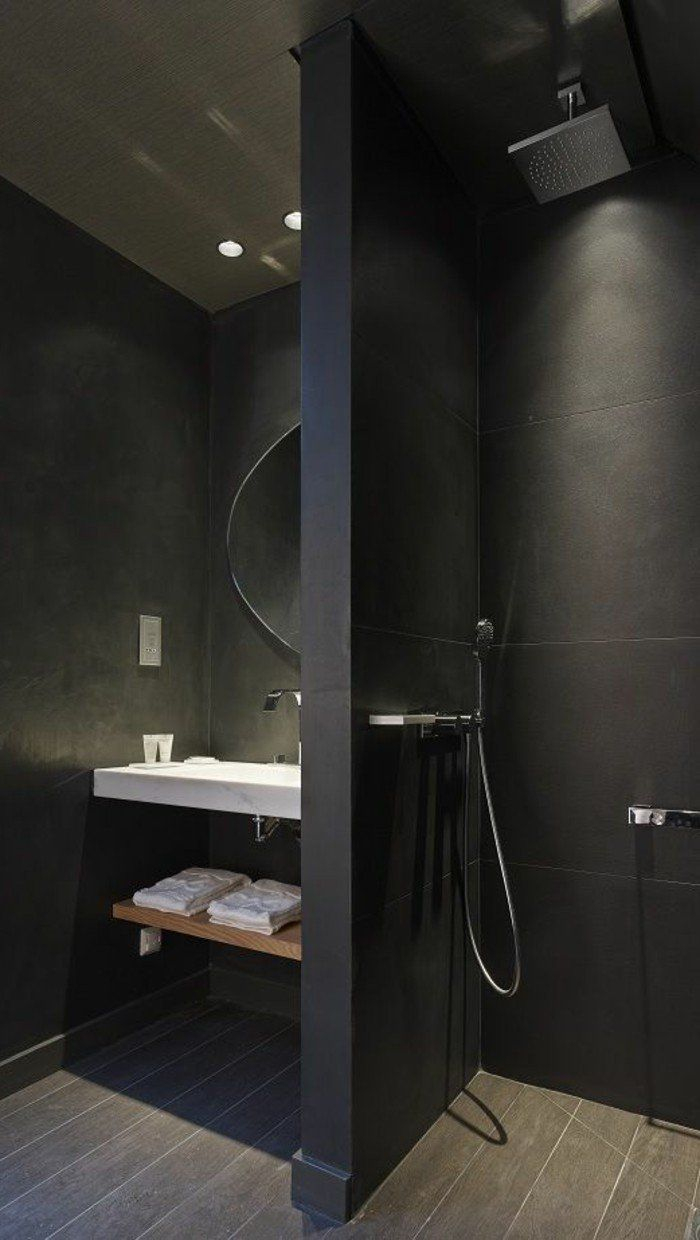 Idée Décoration Salle De Bain – Jolie Faience Noire Salle à Lambris Mdf Salle De Bain Idée Décoration Salle De Bain – Jolie Faience Noire Salle à Lambris Mdf Salle De Bain