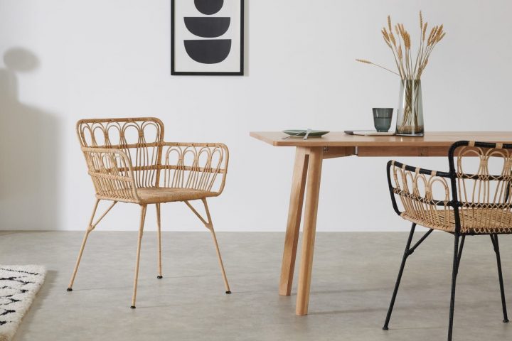Jurupa Dining Chair, Natural Cane In 2021 | Black Dining intérieur Chaises Dépareillées Ikea