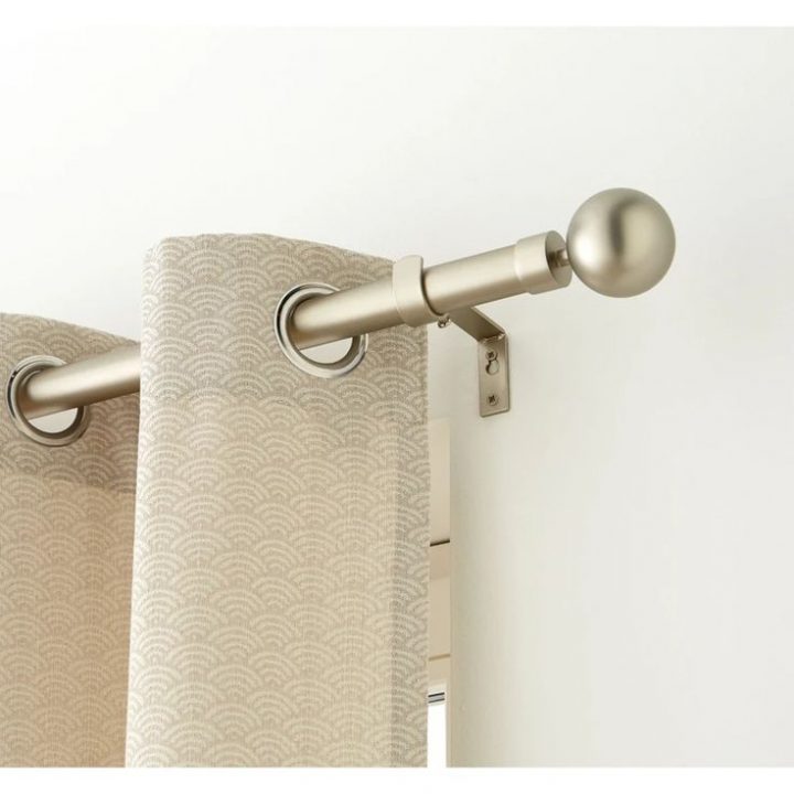 Kit De Tringle À Rideau Boule Diam. 25/28 Mm Acier Mat 120 pour Leroy Merlin Tringle Rideau