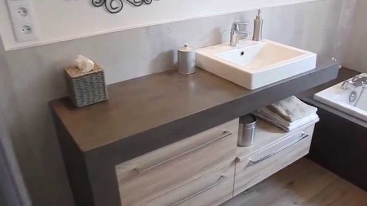 meuble salle de bain beton cire