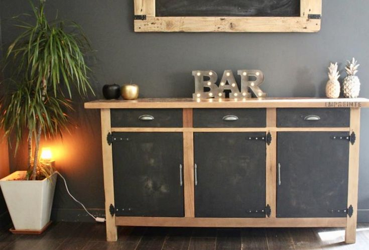 Meuble, Buffet De Style Industriel Vintage Bois Recyclé concernant Meuble Style Industriel Ikea