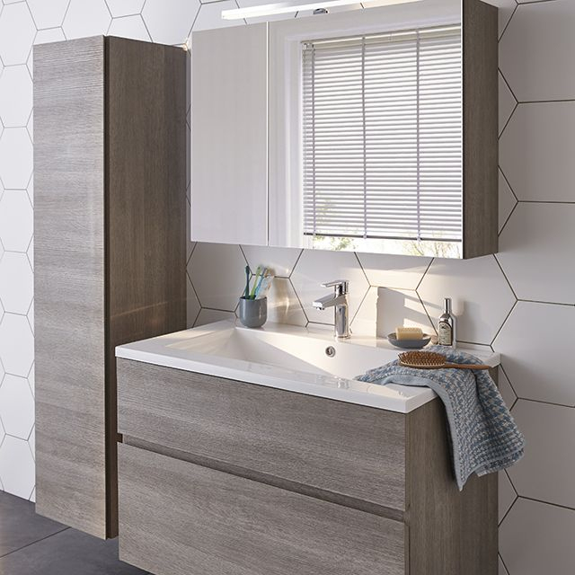 Meuble De Salle De Bain Décor Chêne Clair 90 Cm Calao intérieur Miroir Salle De Bain Castorama Meuble De Salle De Bain Décor Chêne Clair 90 Cm Calao intérieur Miroir Salle De Bain Castorama