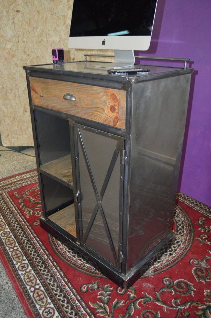 Meuble Industriel Comptoir De Caisse | Etsy | Industrial destiné Meuble Style Industriel Ikea