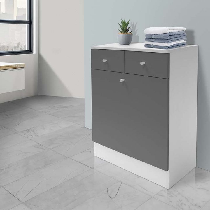 Meuble Rangement À Linge De Salle De Bain – Trend Corner serapportantà Meuble Salle De Bain Avec Panier À Linge Intégré