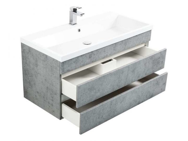 Meuble Salle De Bain Via 100 Aspect Béton Avec Tiroirs destiné Meuble Salle De Bain Conforama Meuble Salle De Bain Via 100 Aspect Béton Avec Tiroirs destiné Meuble Salle De Bain Conforama