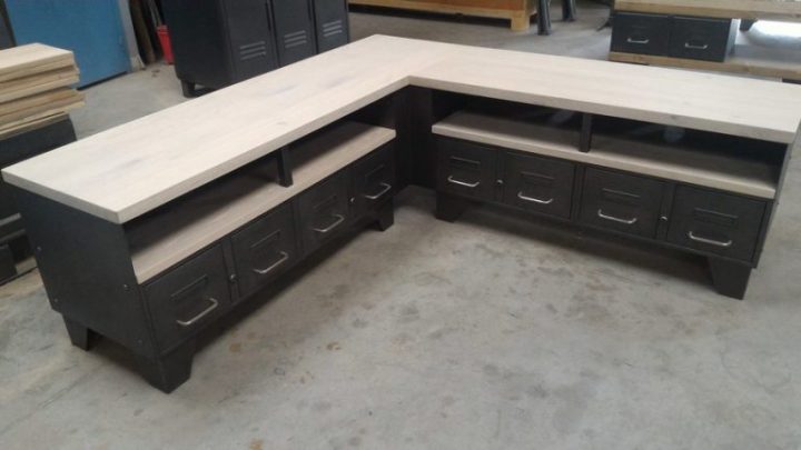 Meuble Tv D'Angle Style Industriel – Ref: Baltimore destiné Meuble Industriel Occasion Pas Cher