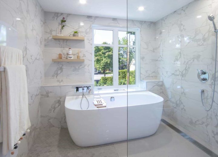 Nos Réalisations De Salles De Bain | Sanfaçon Design encequiconcerne Lambris Mdf Salle De Bain