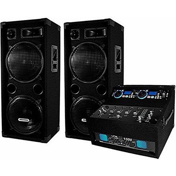 Pack De Sonorisation 1000 W Avec Enceintes Dj-920 – Pack à Chambre De Culture Complete 600W Pas Cher
