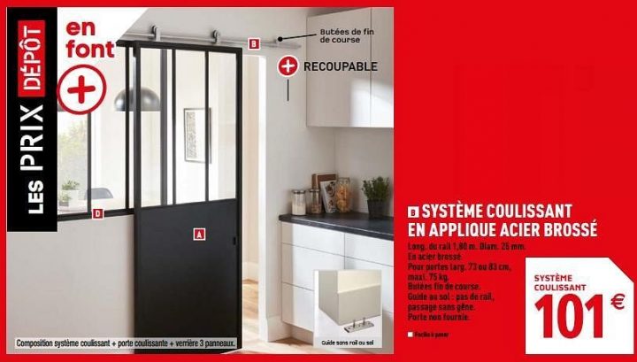 Porte Coulissante Atelier 73 Cm Brico Depot – Almoire avec Kit Porte Coulissante Brico Depot