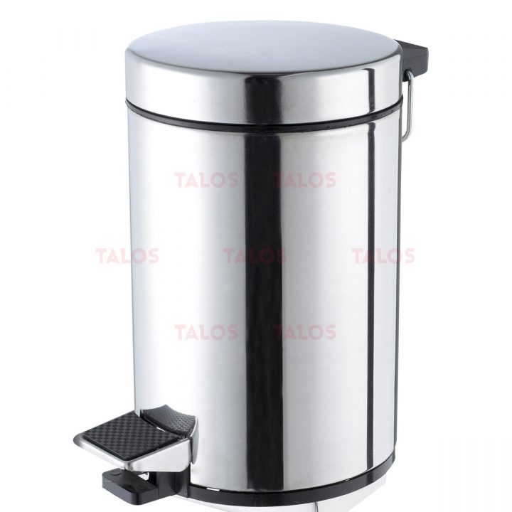 Poubelle A Pedale Inox 12L – Talos concernant Poubelle Inox Toilette