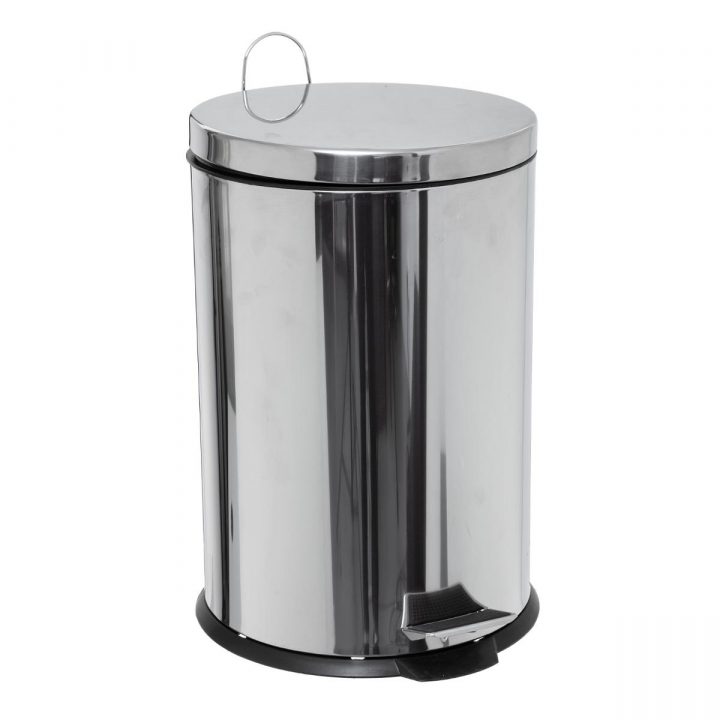 Poubelle Metal 20L Ronde Inox | La Foir'Fouille Salaise concernant Poubelle Inox Toilette