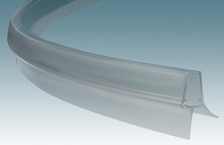 Profilé D'Étanchéité B Avec Rebord Sol, 1/4 De Cercle (Courbé) dedans Joint Vertical Pour Porte De Douche