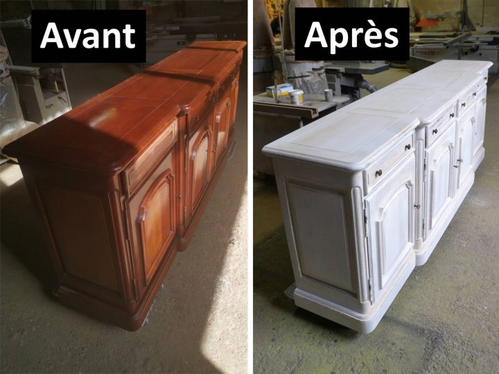 Relooking D'Un Buffet En Merisier Louis Philippe En Patiné dedans Relooker Meuble Merisier Louis Philippe Relooking D'Un Buffet En Merisier Louis Philippe En Patiné dedans Relooker Meuble Merisier Louis Philippe