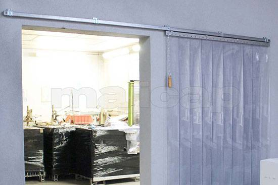 Rideau À Lanières Coulissant Sur Mesure En Pvc - Majicap avec Rideau À Lanières Castorama