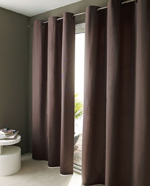 Rideau Cassiopée Chocolat Avec Oeillets En Métal (Photo 14 serapportantà Rideau À Lanières Castorama