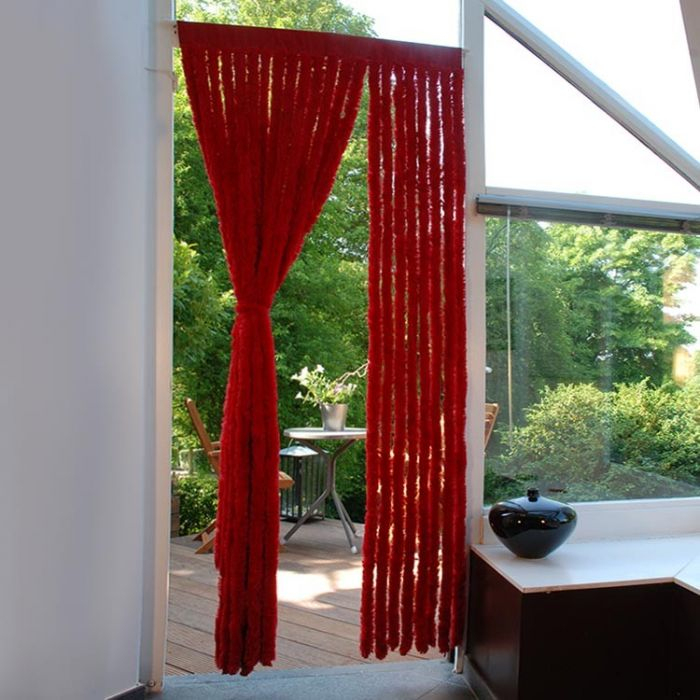 Rideau De Porte Chenille, Extra Doux Et Léger, Rouge, 90 X pour Rideau Plastique Anti Mouche Rideau De Porte Chenille, Extra Doux Et Léger, Rouge, 90 X pour Rideau Plastique Anti Mouche