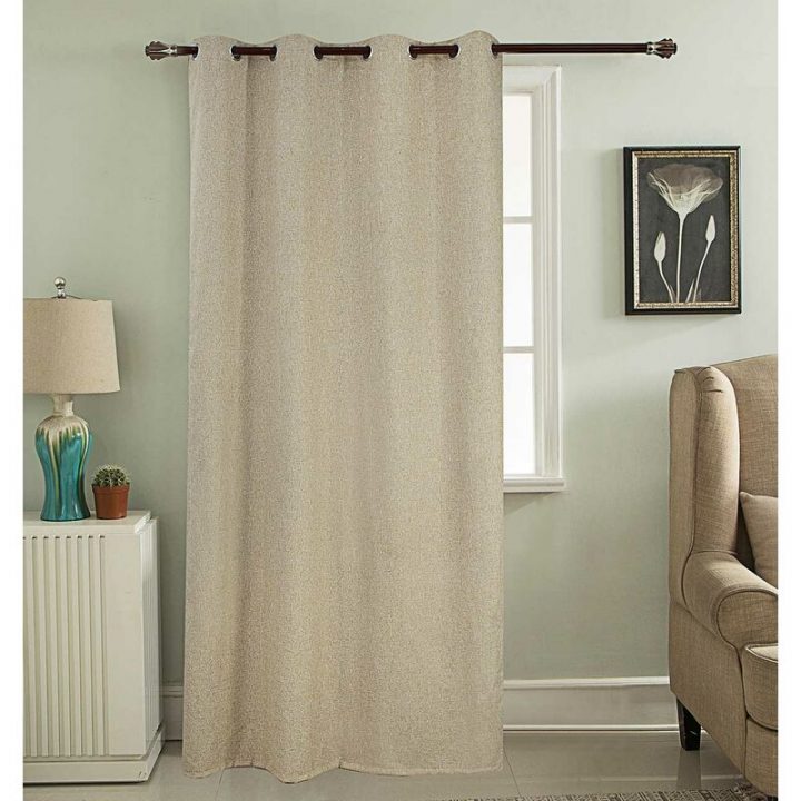 Rideau Effet Chiné Occultant Et Thermique Beige 140 X 260 encequiconcerne Rideau Occultant Centrakor