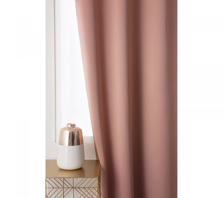 Rideau Occultant 135 X 240 Cm Uni Rose Foncé – Rideau But avec Rideau Tosca Rose Poudre