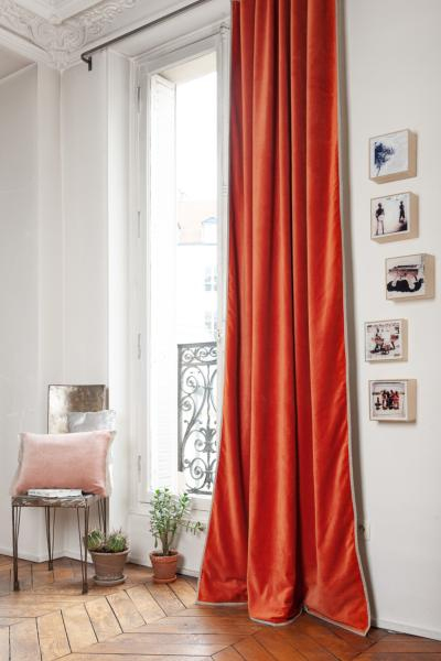 Rideau Occultant Médicis En Velours De Coton Orange, Prêt avec Tosca Rideau Rideau Occultant Médicis En Velours De Coton Orange, Prêt avec Tosca Rideau