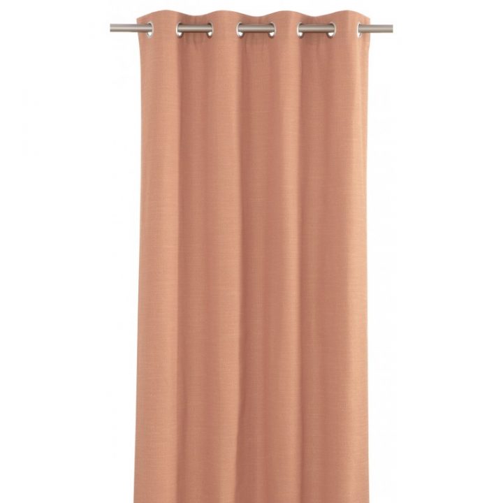 Rideau Prêt À Poser À Oeillets Rose Poudre Vallon En Viscose à Rideau Tosca Rose Poudre