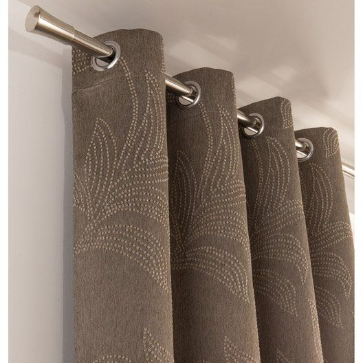 Rideau Tamisant, Ebino, Taupe, L.140 X H.250 Cm | Tringle tout Tringle Rideau Leroy Merlin