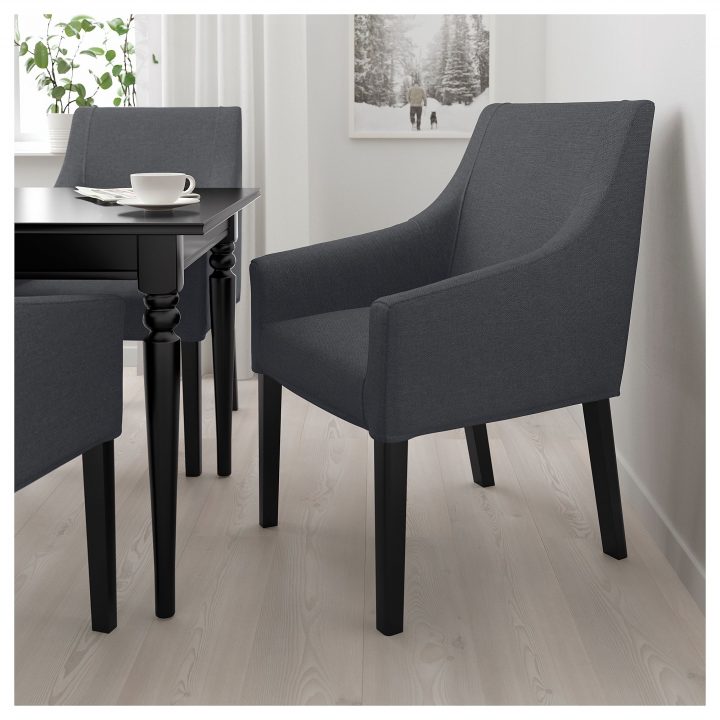 Sakarias Chair With Armrests, Black, Sporda Dark Grey pour Chaises Salle À Manger Ikea Sakarias Chair With Armrests, Black, Sporda Dark Grey pour Chaises Salle À Manger Ikea