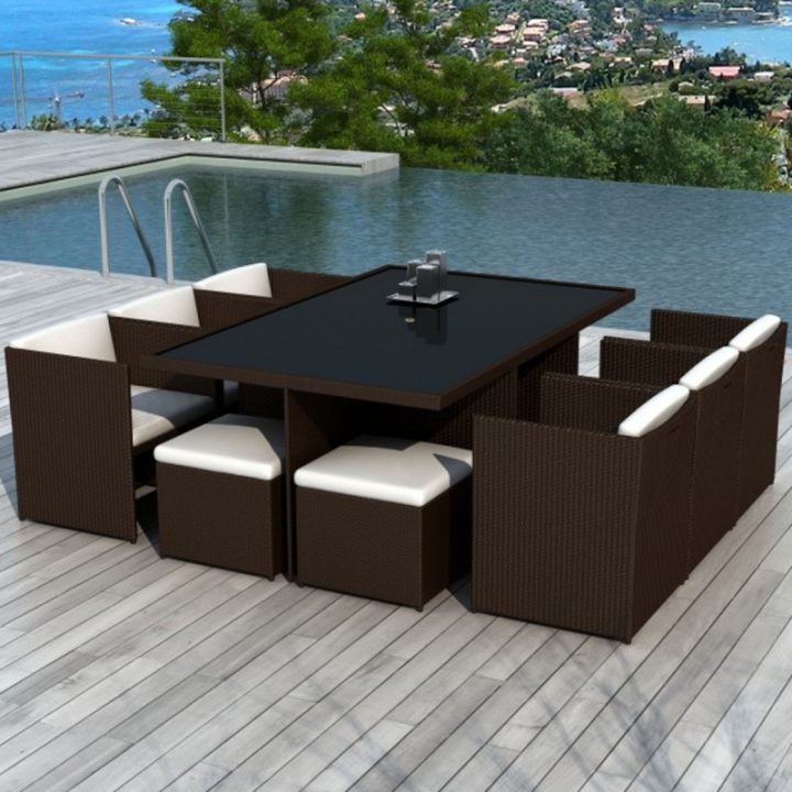 Salon De Jardin En Résine Tressée Encastrable 10 Places intérieur Salon De Jardin En Resine Marrakech