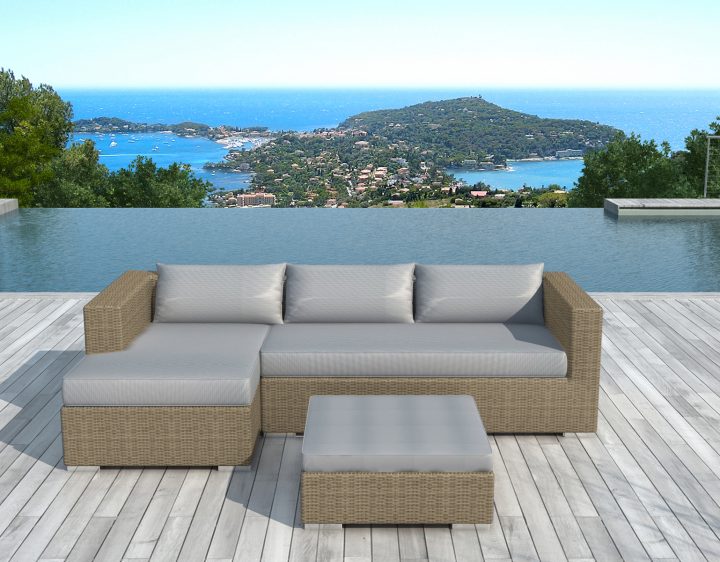 Salon De Jardin Kino 3 Pièces En Résine Tressé Couleur concernant Coussin Pour Salon De Jardin En Resine