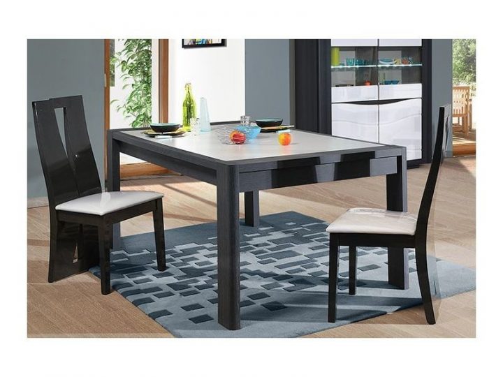 Table À Manger Extensible Coloris Blanc Et Chêne Gris P intérieur Table À Manger Conforama