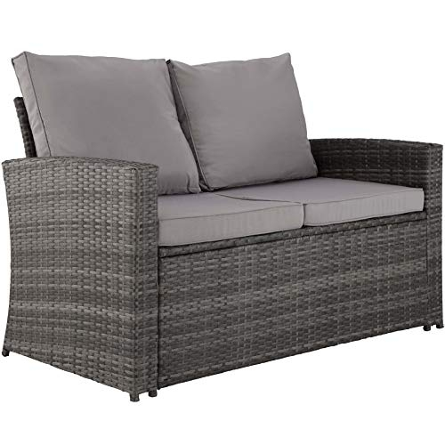 Tectake 800679 Salon De Jardin En Résine Tressée 4 pour Coussin Pour Salon De Jardin En Resine