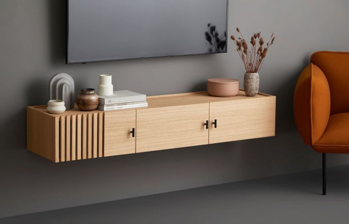 meuble tv suspendu bois