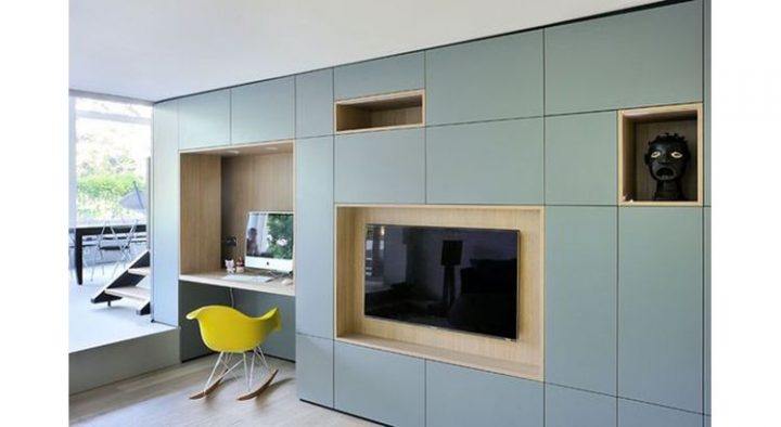 meuble tv bureau intégré