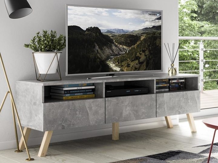 meuble tv gris beton