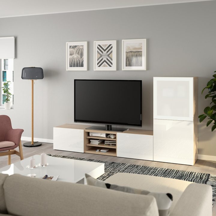 100 Génial Conseils Meuble Tv Besta Ikea Blanc Et Bois dedans Meuble Tv Rotin Ikea