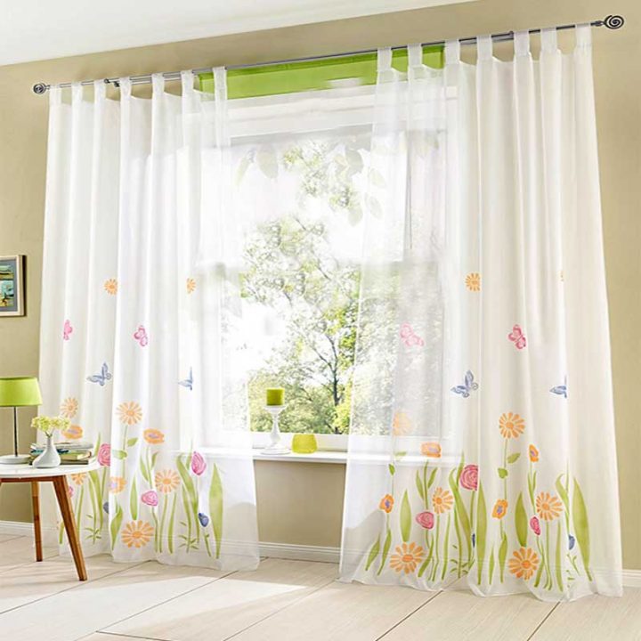 (1Pc) Quality Butterfly Flower Sheer Curtains For Living destiné Rideau Salon Wish