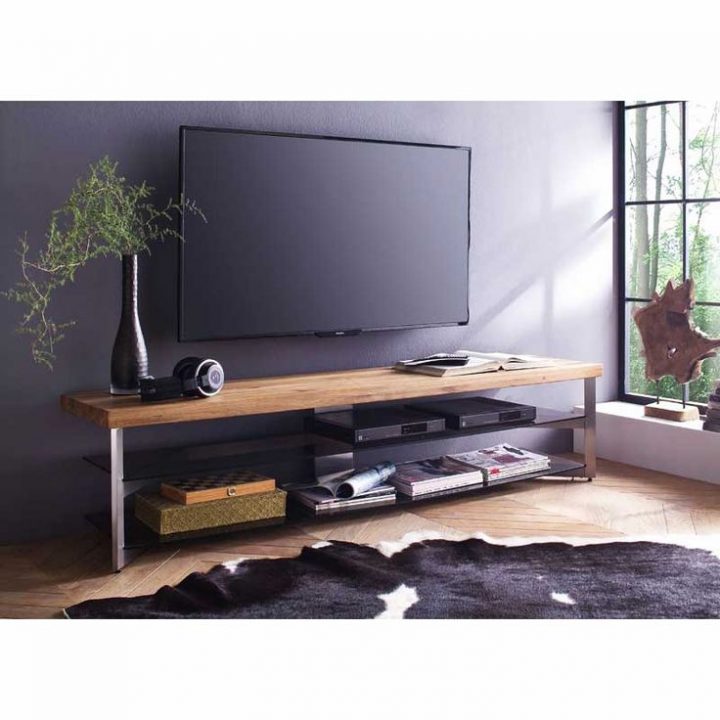 meuble tv suspendu bois massif