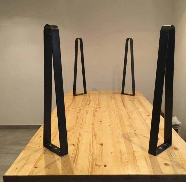 4 Pieds Acier Plat Cintré – Création Table Haute Diy à Tringle Industrielle Diy 4 Pieds Acier Plat Cintré – Création Table Haute Diy à Tringle Industrielle Diy