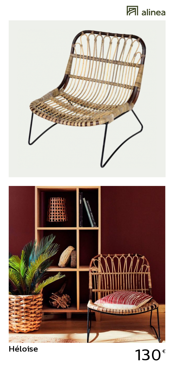Alinea : Héloise Fauteuil En Rotin Et Métal Esprit Vintage avec Fauteuil Rotin Alinea Alinea : Héloise Fauteuil En Rotin Et Métal Esprit Vintage avec Fauteuil Rotin Alinea