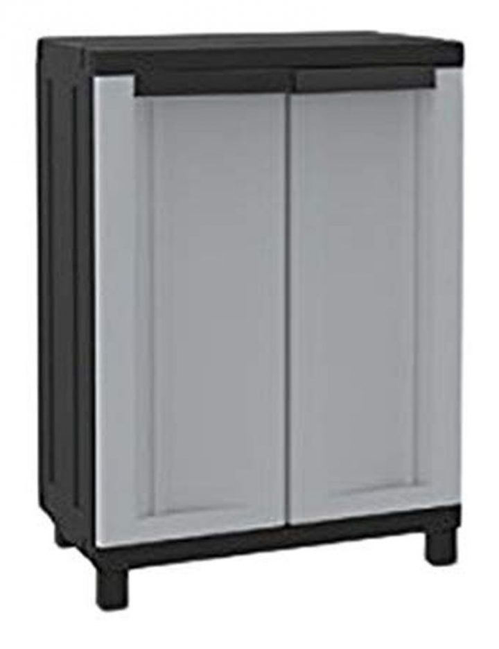 Armoire D'Extérieur En Plastique Avec Étagère Twist Black serapportantà Armoire Plastique