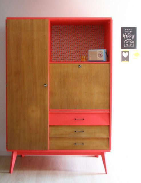 Armoire Vintage Rénovée Et Relookée Par Les Jolis Meubles destiné Antika Meubles A Vendre