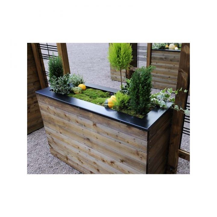 Bac À Plantes En Bois Autoclave Marron Fsc 90X45X47,5Cm intérieur Bac Acier Marron Bricoman