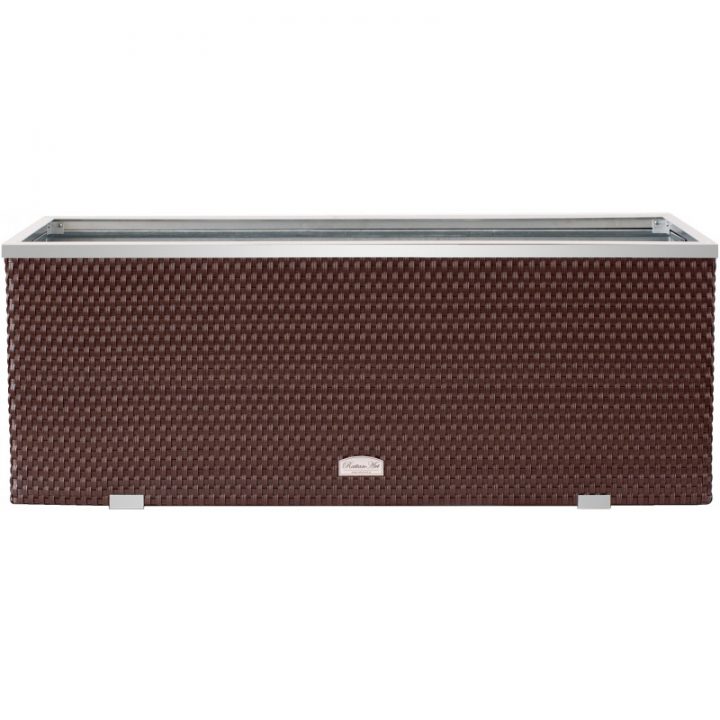 Bac À Plantes Rattan Art 108X39X43Cm En Résine Marron Clair dedans Bac Acier Marron Bricoman